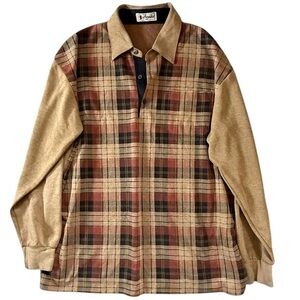 NewAce Plaid Button-Up Shirt - Brown and Black